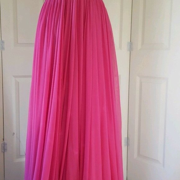 *$4000 NEW MONIQUE LHUILLIER STUNNING SILK LACE CHIFFON GOWN DRESS RUNWAY US 10 - Picture 3 of 12